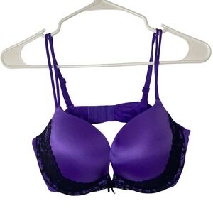 Victorias Secret Very Sexy Push Up Bra Purple Black Lace 36D